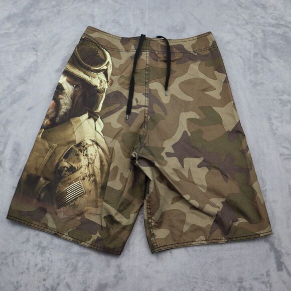 The Mountain Shorts Mens 30 Camouflage Military Bulldog Drawstring Bottoms - Picture 8 of 16